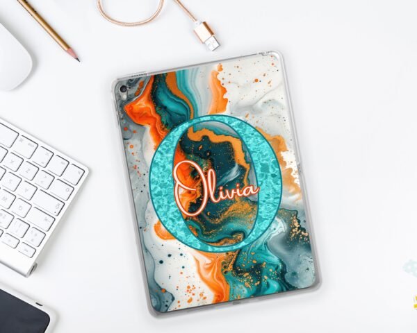 Personalised Name Initials Silicon Clear Gel iPad Cover/ Custom Case for Apple iPad 9.7/ iPad Air 3/iPad 10.2/.Personalized Back Cover Only.