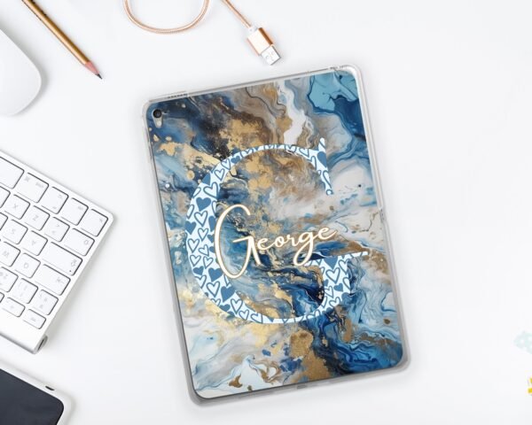 Personalised Name Initials Silicon Clear Gel iPad Cover/ Custom Case for Apple iPad 9.7/ iPad Air 3/iPad 10.2/.Personalized Back Cover Only.